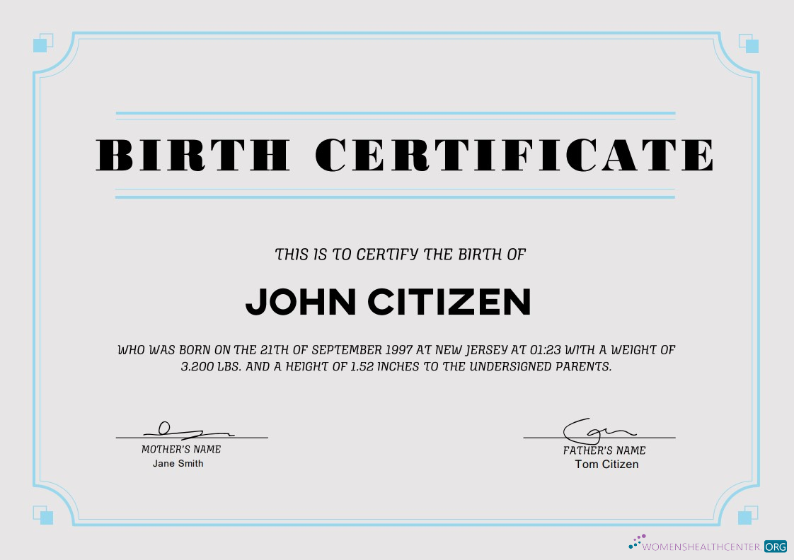 Download USA Birth Certificate template in Word and PDF format Photoshop template
